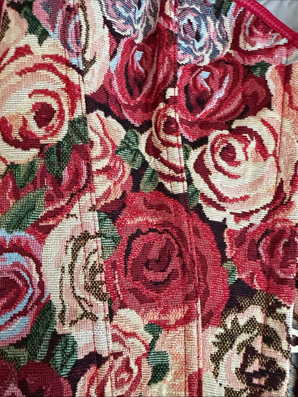 Floral Tapestry Corset Top - Red Multi size M - Picture 8 of 8